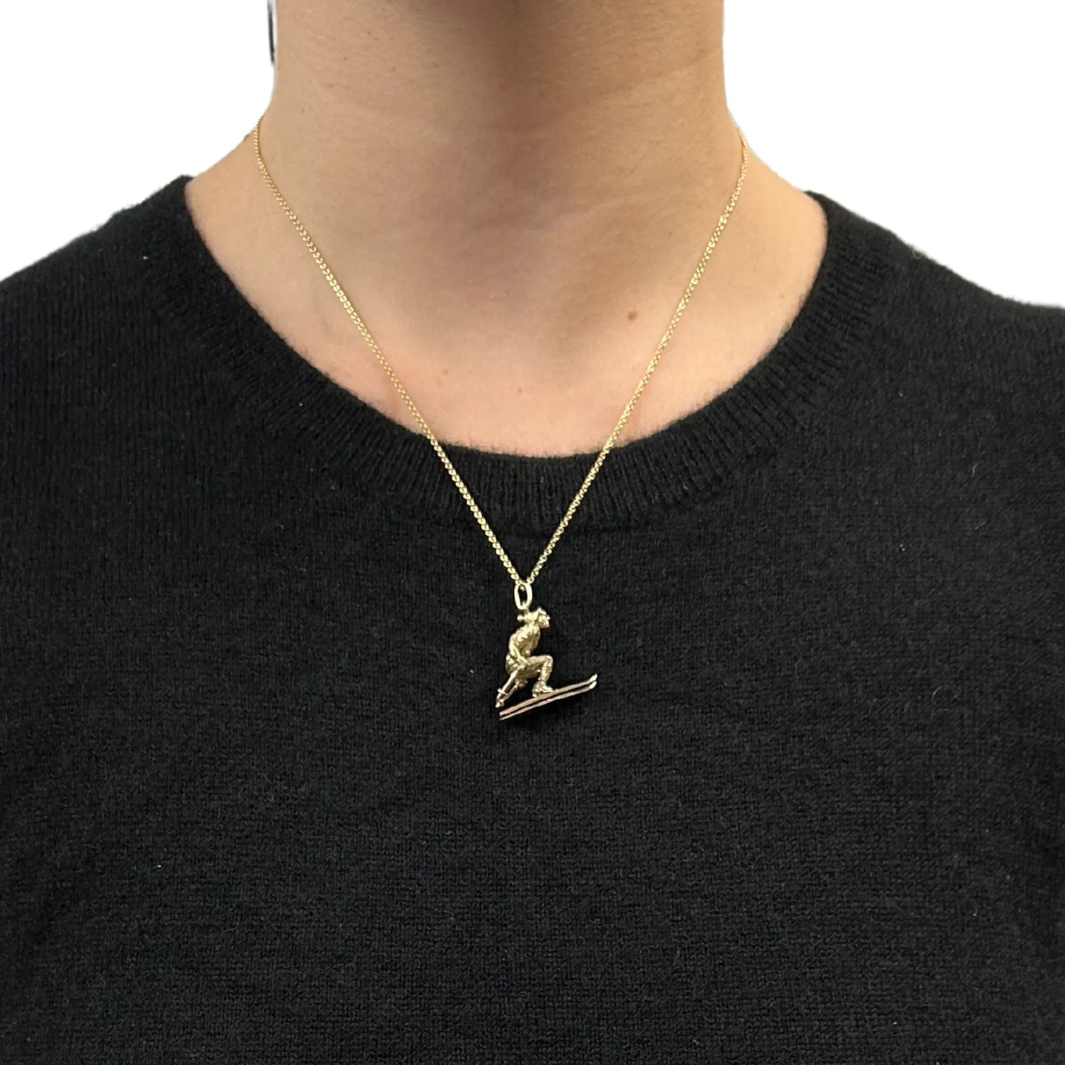 Vintage 10k Gold Skier Charm