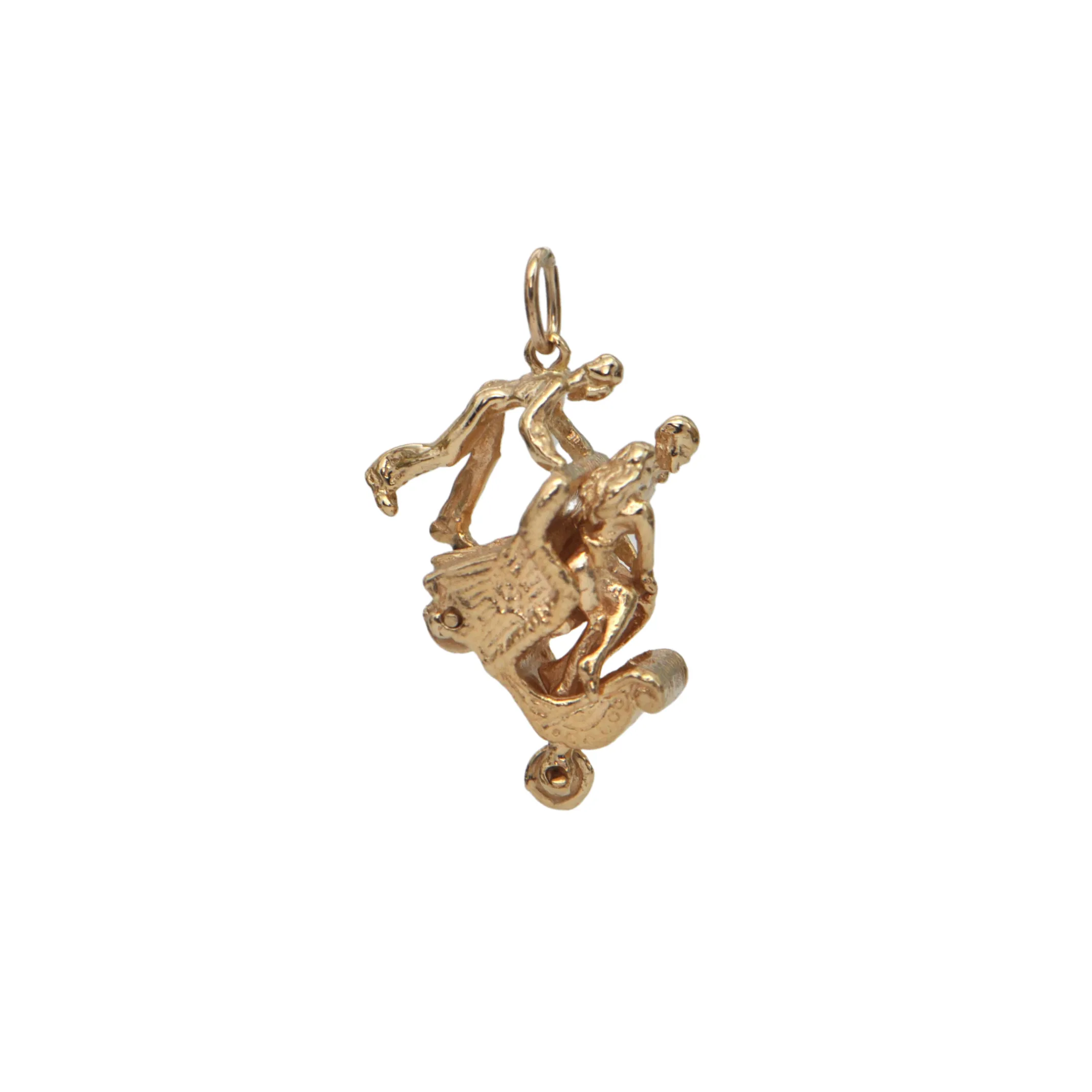 Vintage 14k Gold Atlantic City Boardwalk Push Cart Charm
