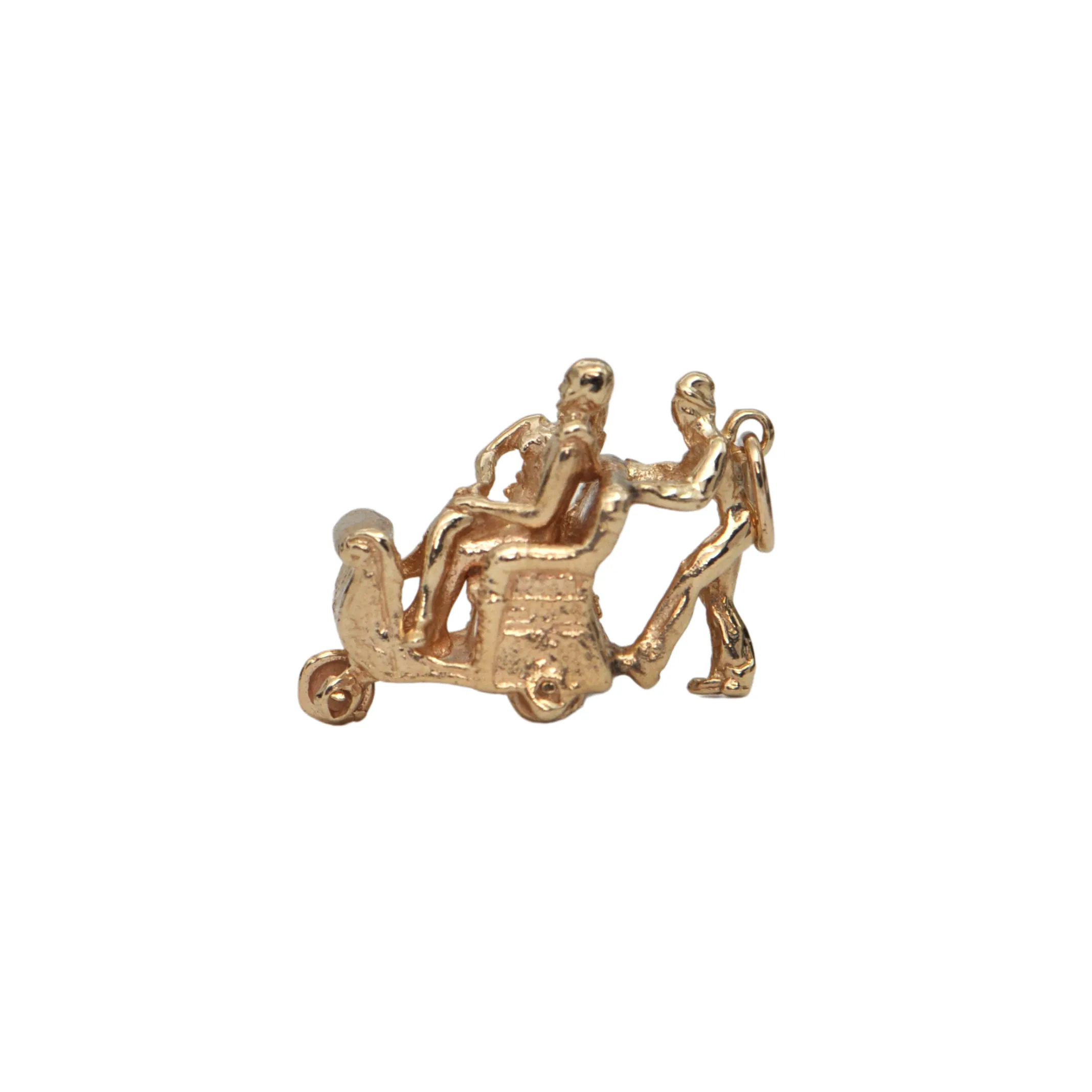 Vintage 14k Gold Atlantic City Boardwalk Push Cart Charm