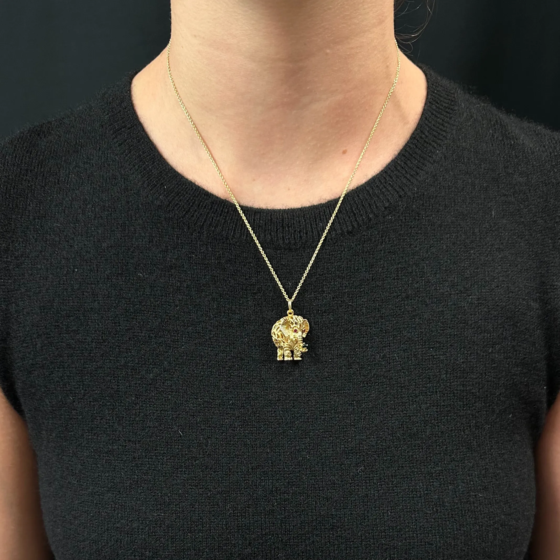 Vintage 14K Gold Elephant Charm
