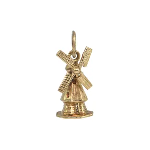 Vintage 14k Gold Mechanical Windmill Charm