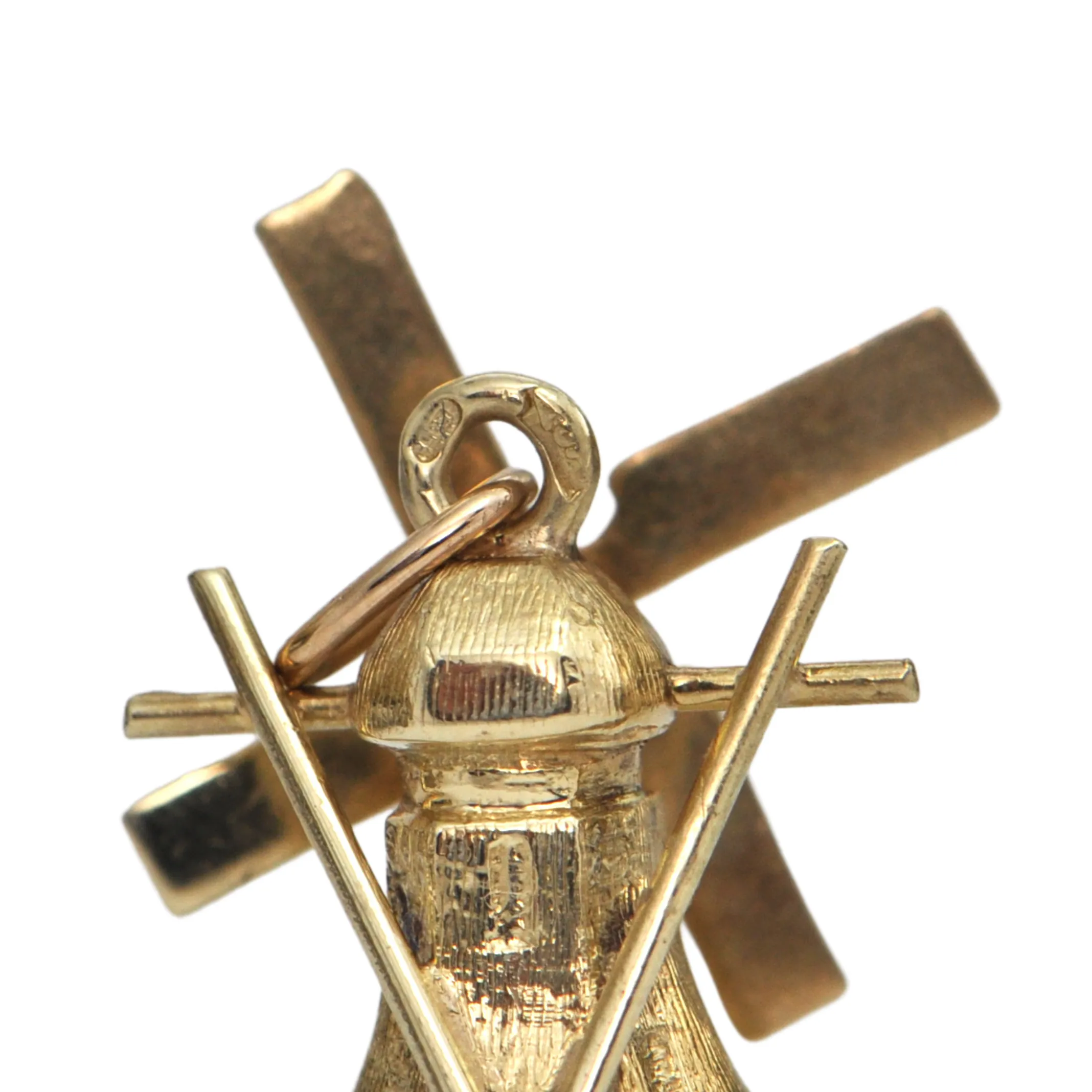 Vintage 14k Gold Mechanical Windmill Charm