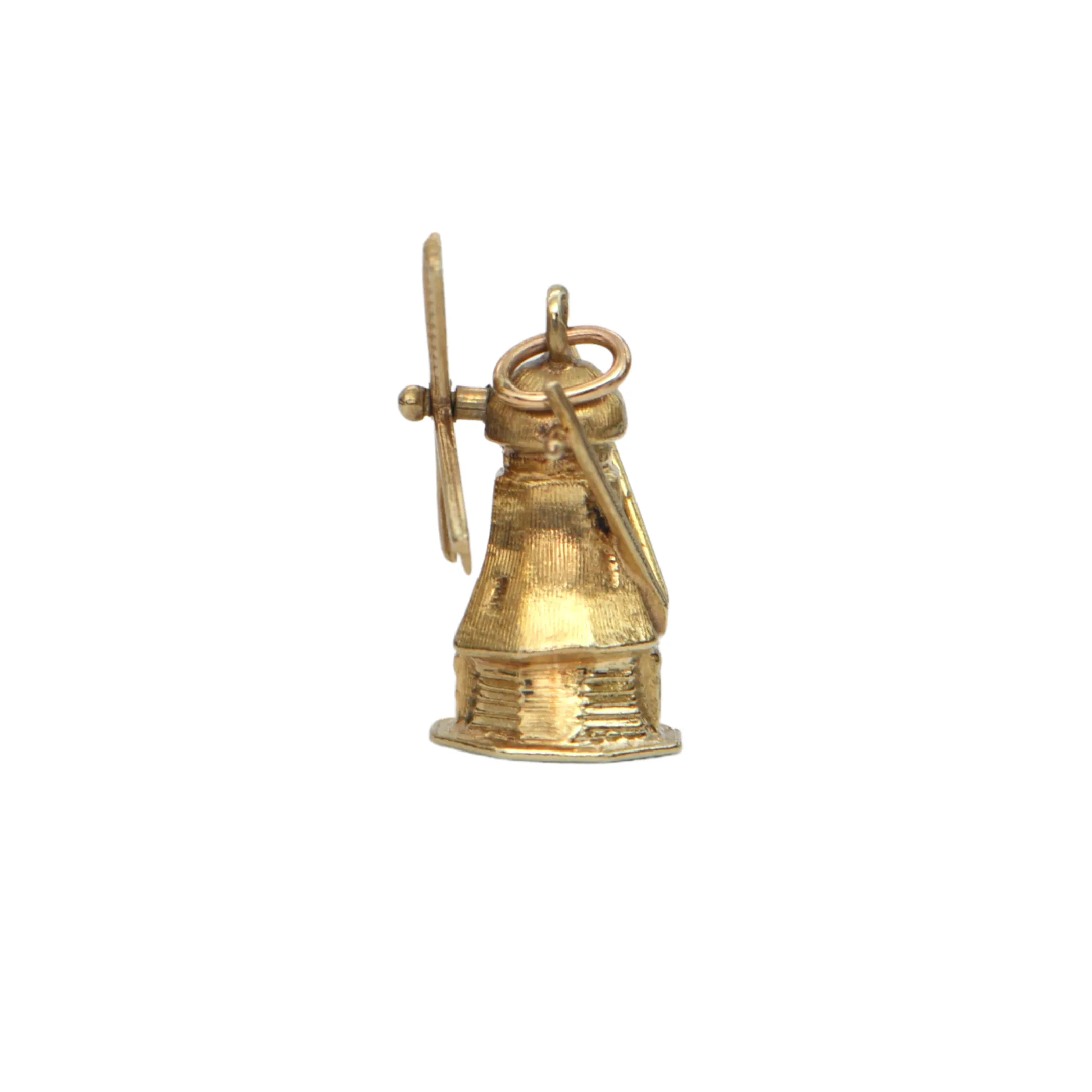 Vintage 14k Gold Mechanical Windmill Charm