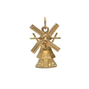 Vintage 14k Gold Mechanical Windmill Charm