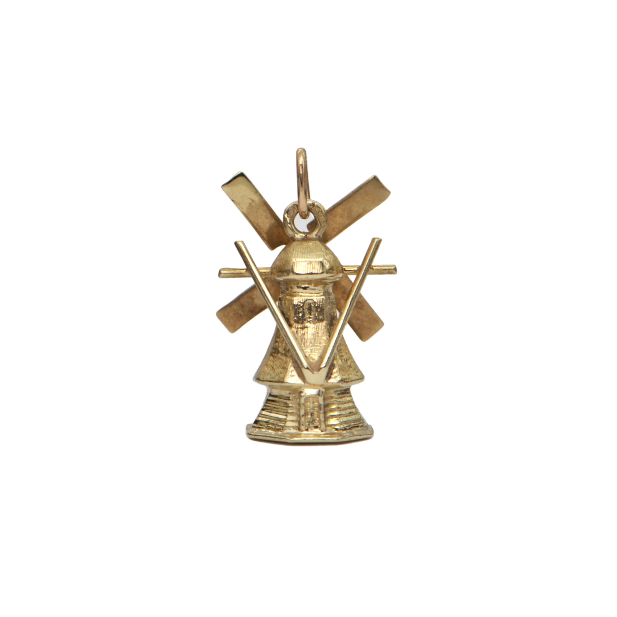 Vintage 14k Gold Mechanical Windmill Charm