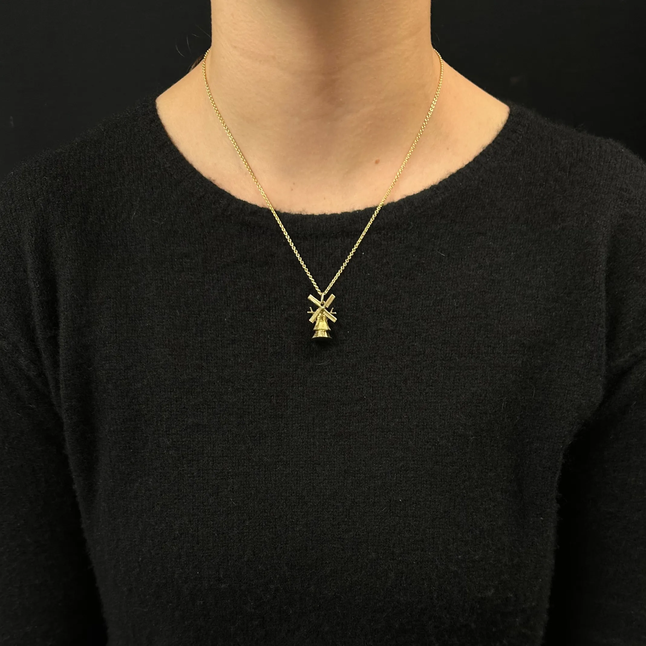 Vintage 14k Gold Mechanical Windmill Charm