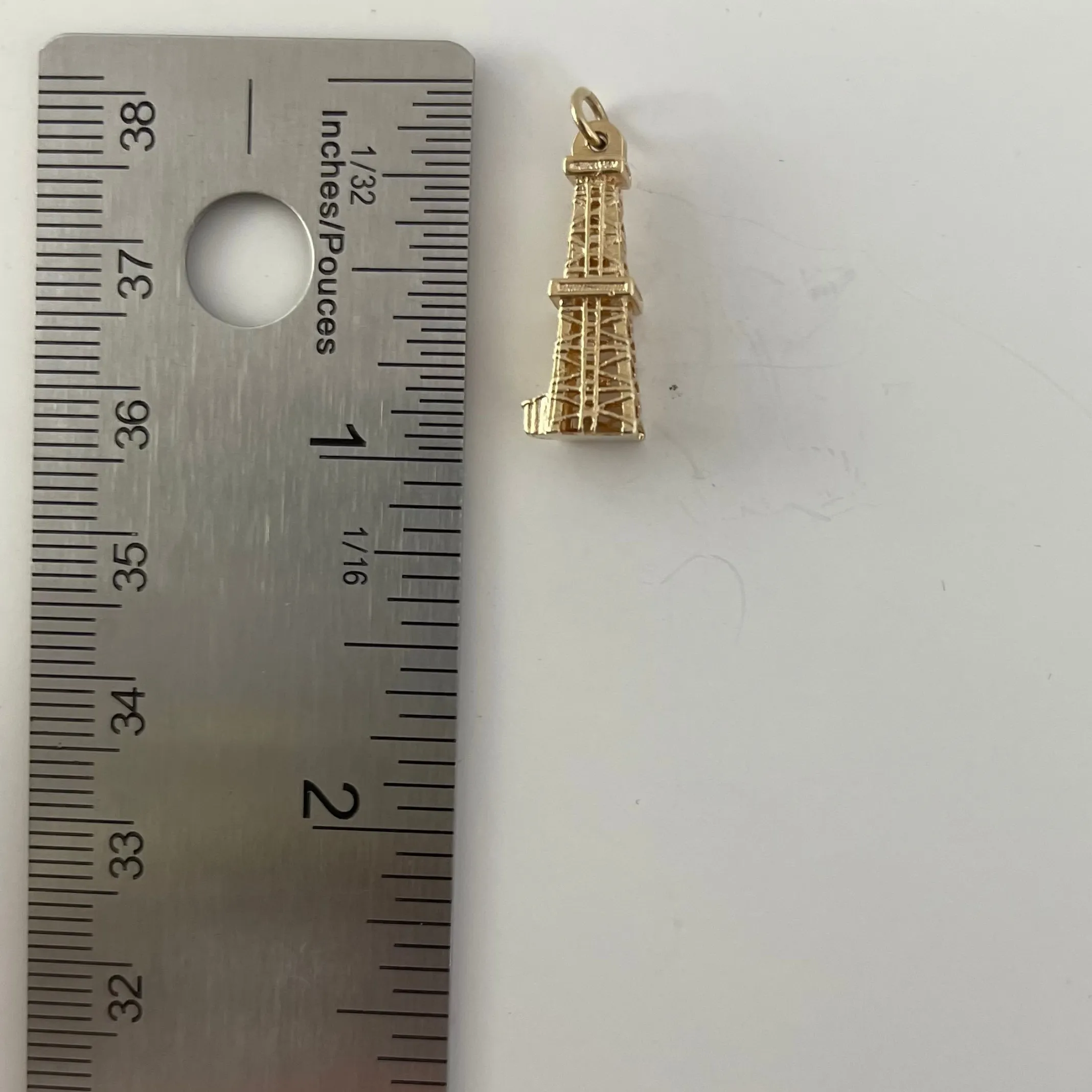 Vintage 14K Gold Oil Rig Charm