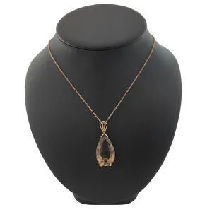 Vintage 14K Rose Gold Smoky Quartz Pendant