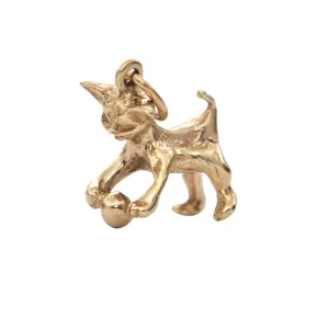 Vintage 14k Yellow Gold Cat Charm