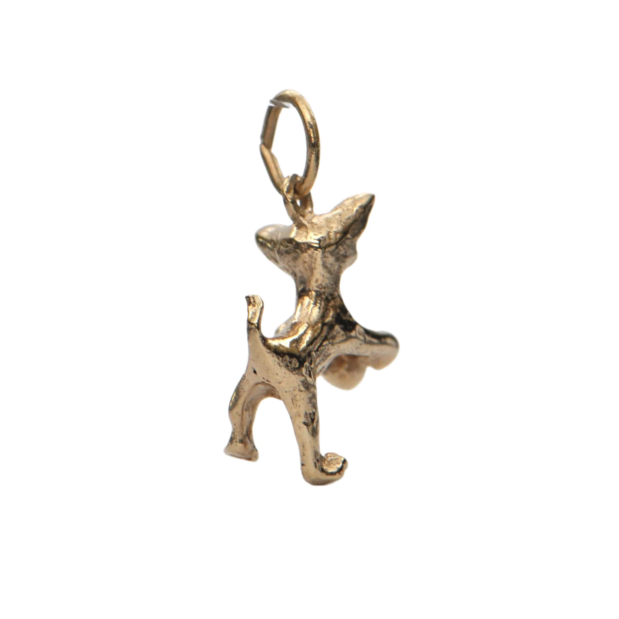 Vintage 14k Yellow Gold Cat Charm