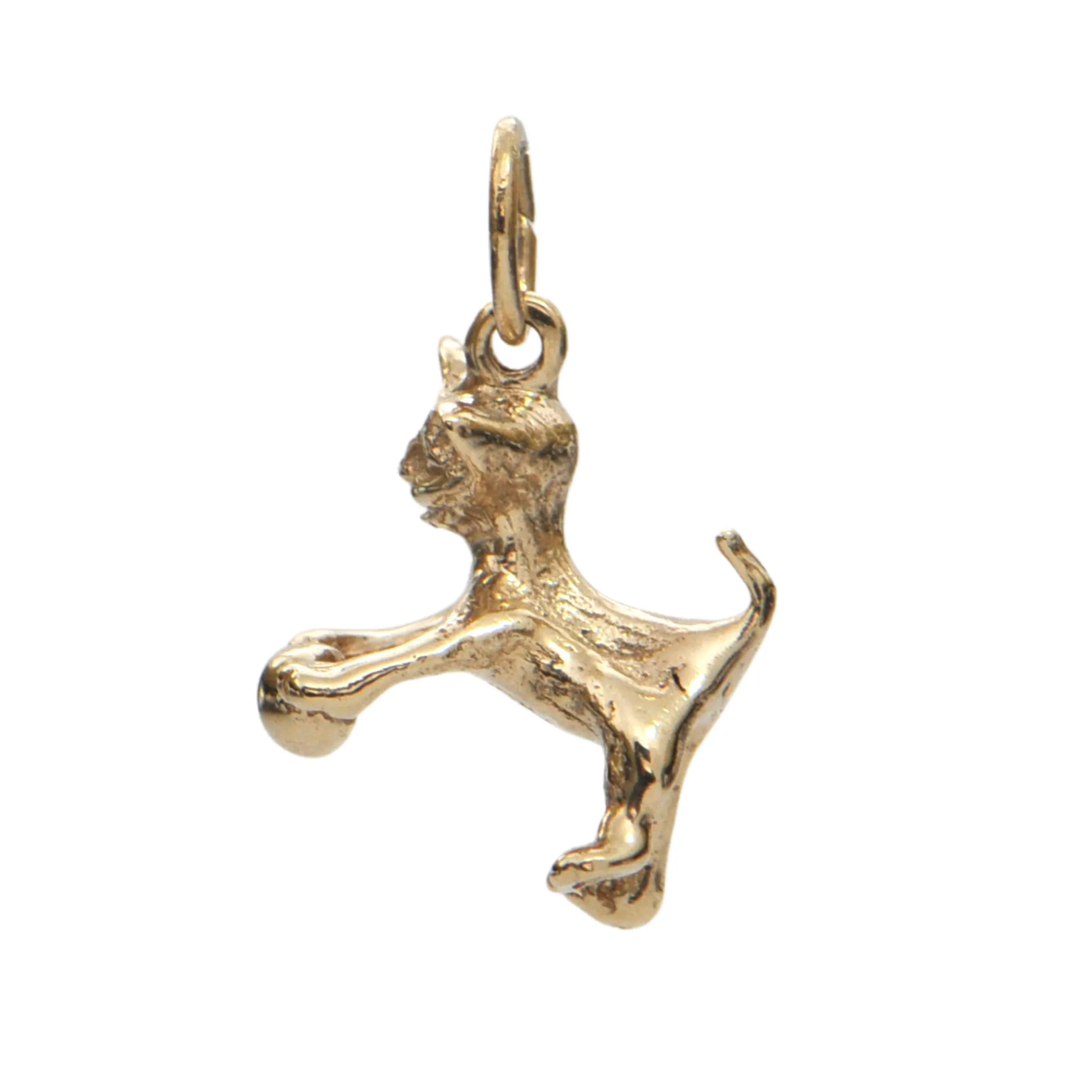 Vintage 14k Yellow Gold Cat Charm
