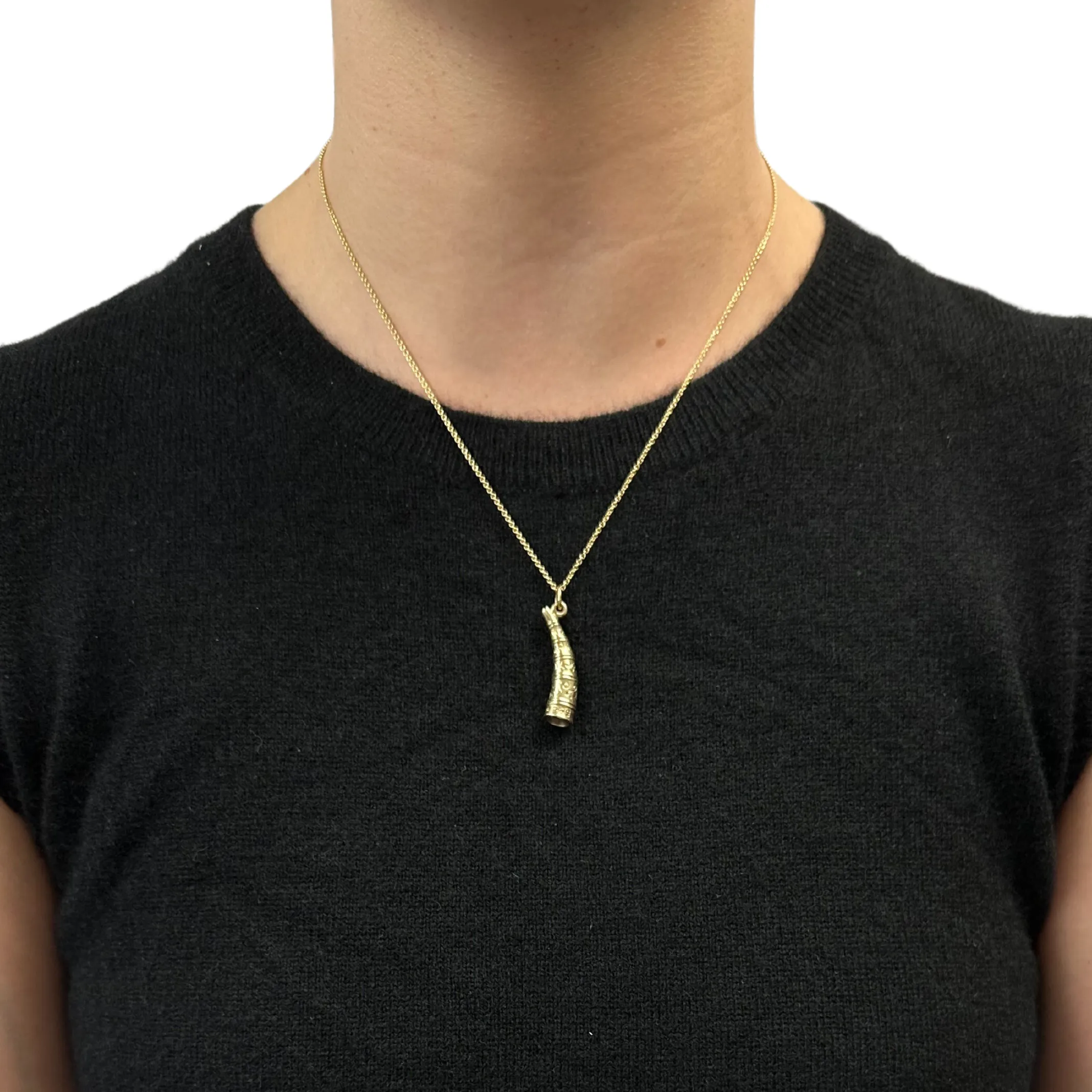 Vintage 14K Yellow Gold Golden Horn of Gallehus Charm