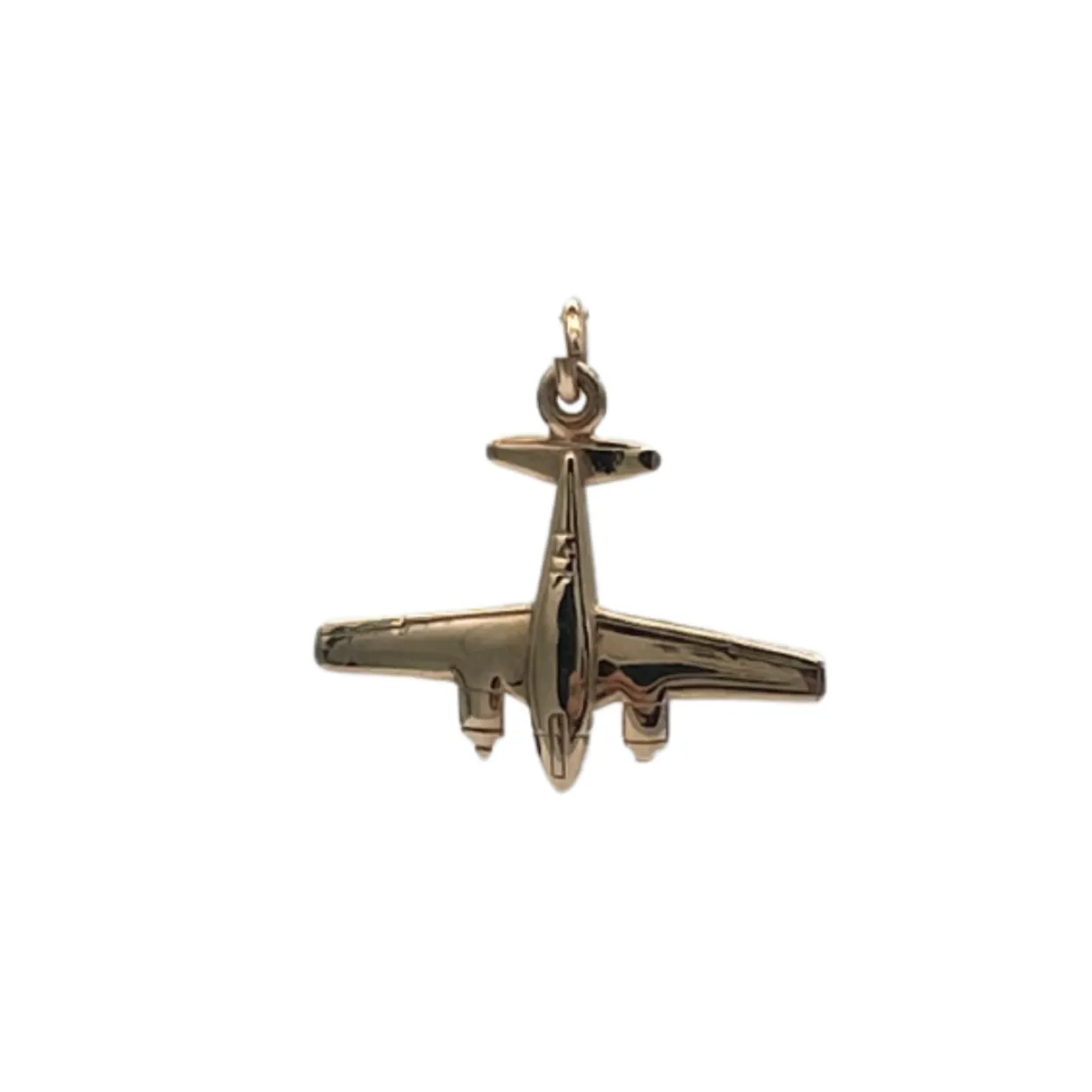 Vintage 14k yellow gold propeller plane charm