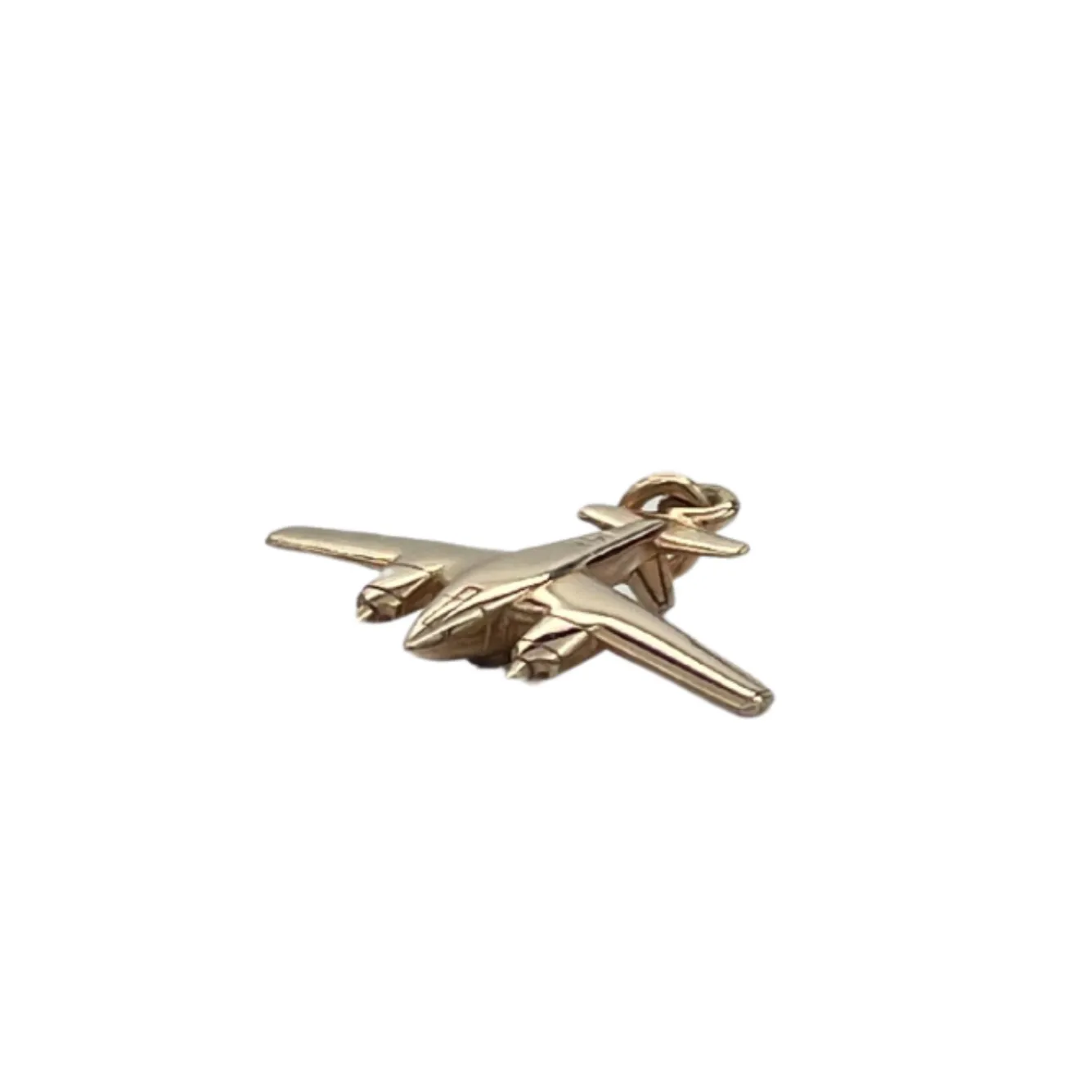Vintage 14k yellow gold propeller plane charm
