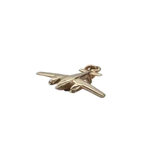 Vintage 14k yellow gold propeller plane charm
