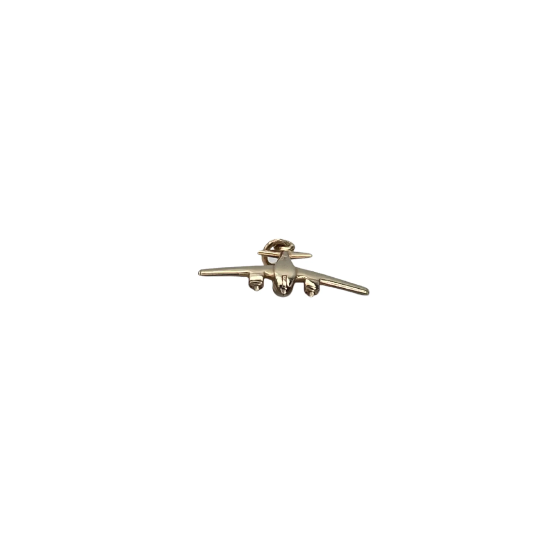 Vintage 14k yellow gold propeller plane charm