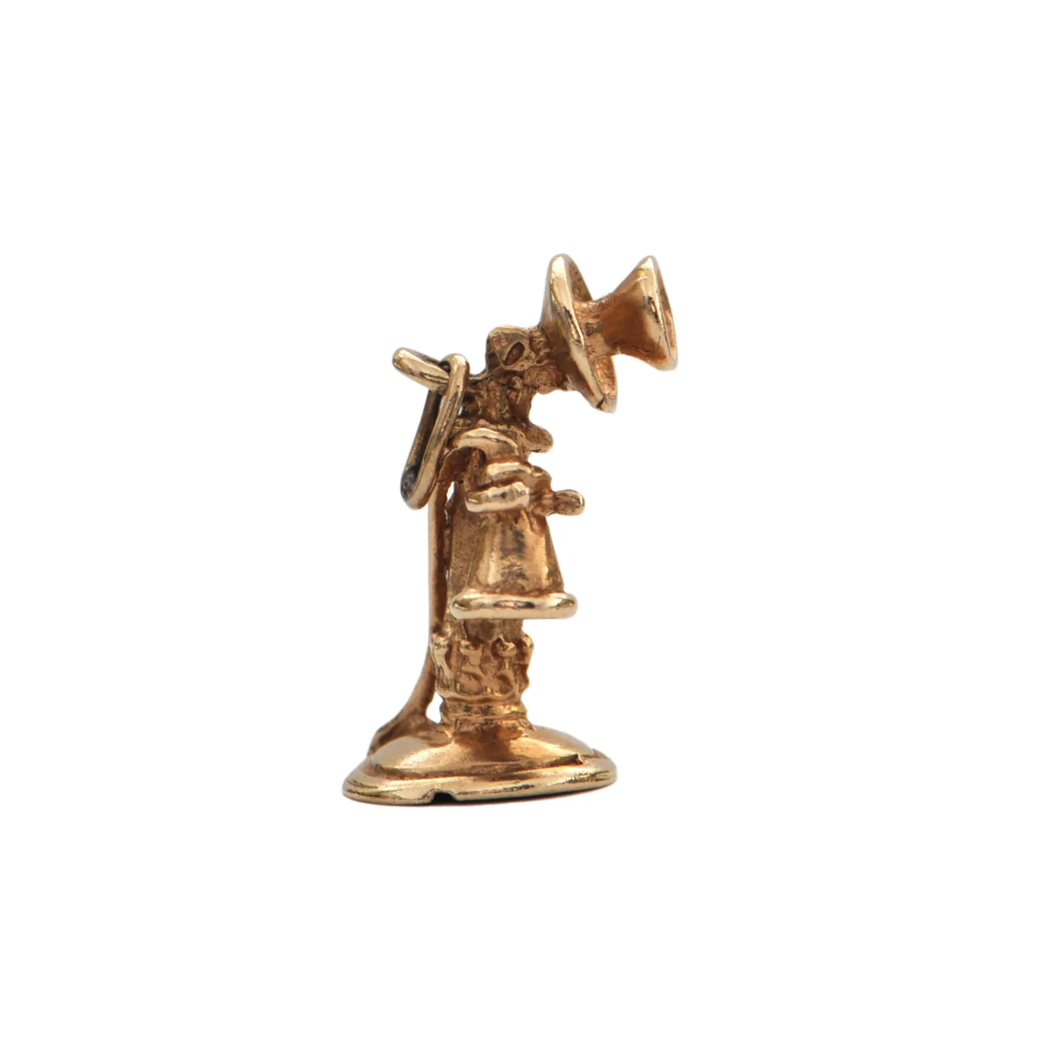 Vintage 14k Yellow Gold Rotary Dial Candlestick Phone Charm