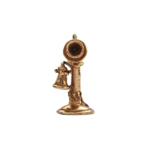 Vintage 14k Yellow Gold Rotary Dial Candlestick Phone Charm