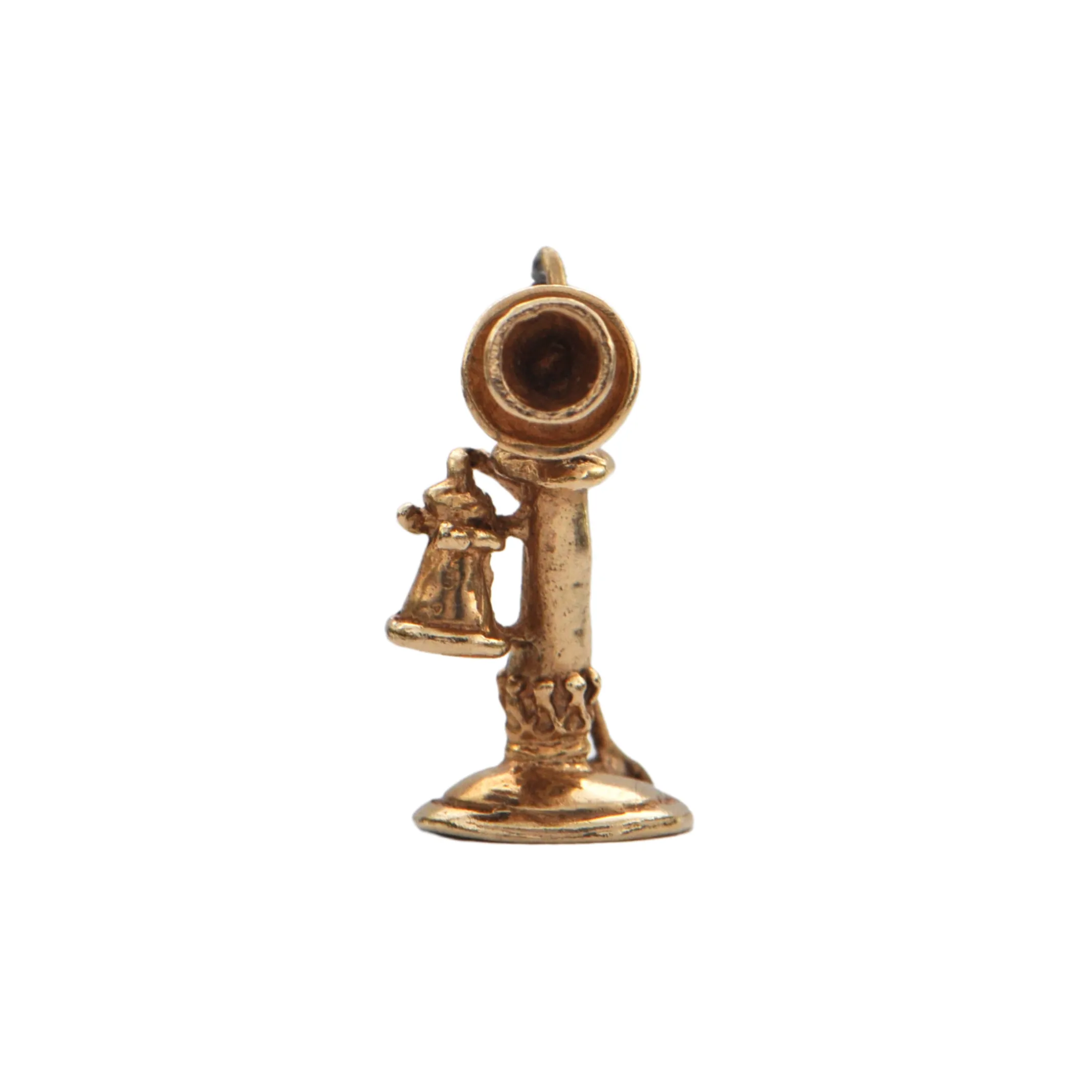 Vintage 14k Yellow Gold Rotary Dial Candlestick Phone Charm