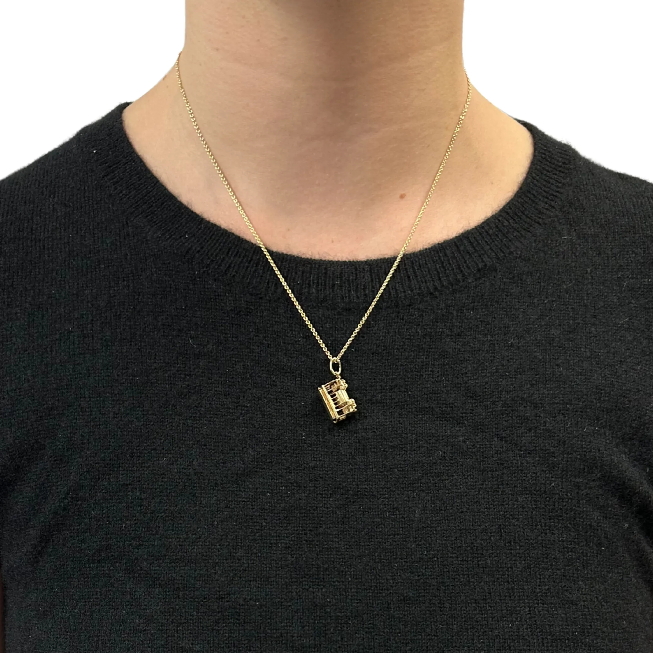 Vintage 14K Yellow Gold Streetcar Charm