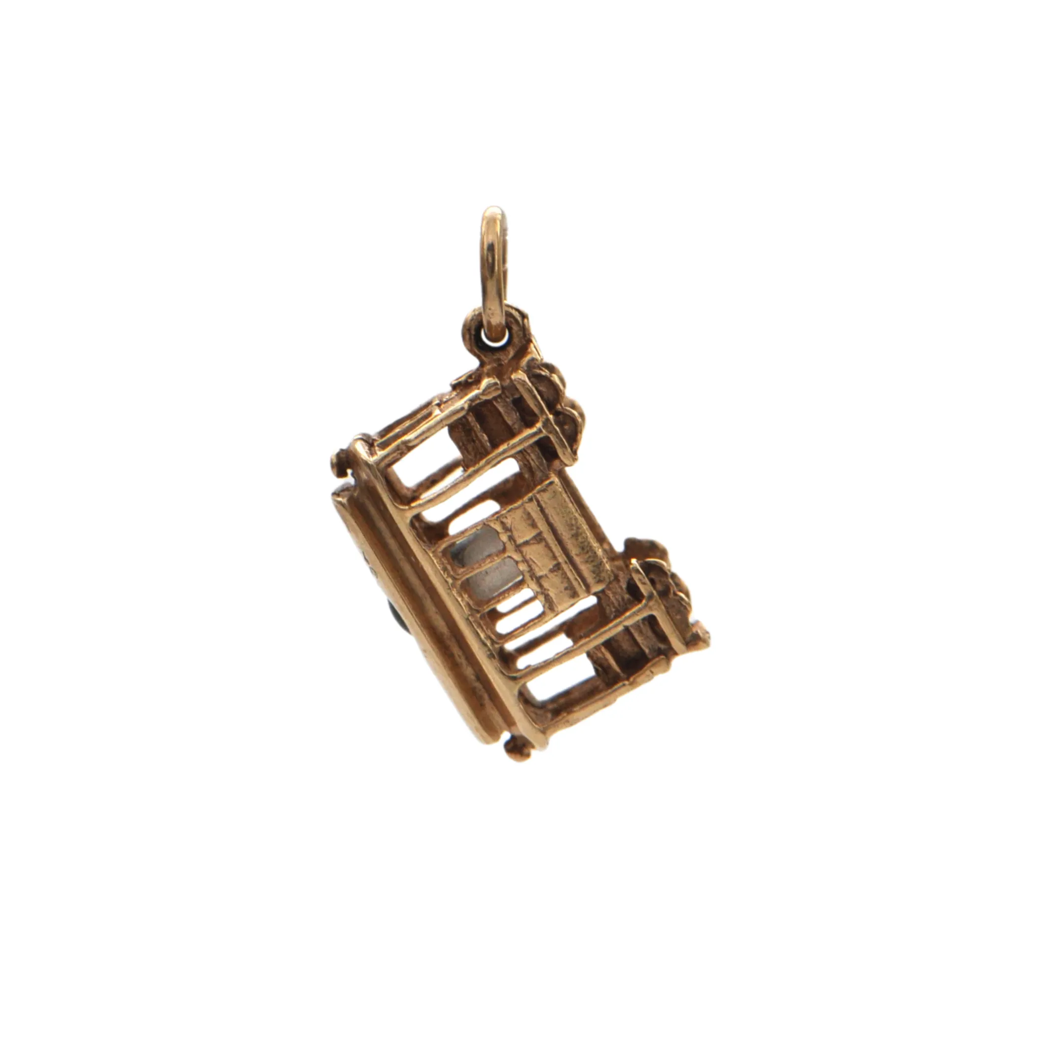 Vintage 14K Yellow Gold Streetcar Charm