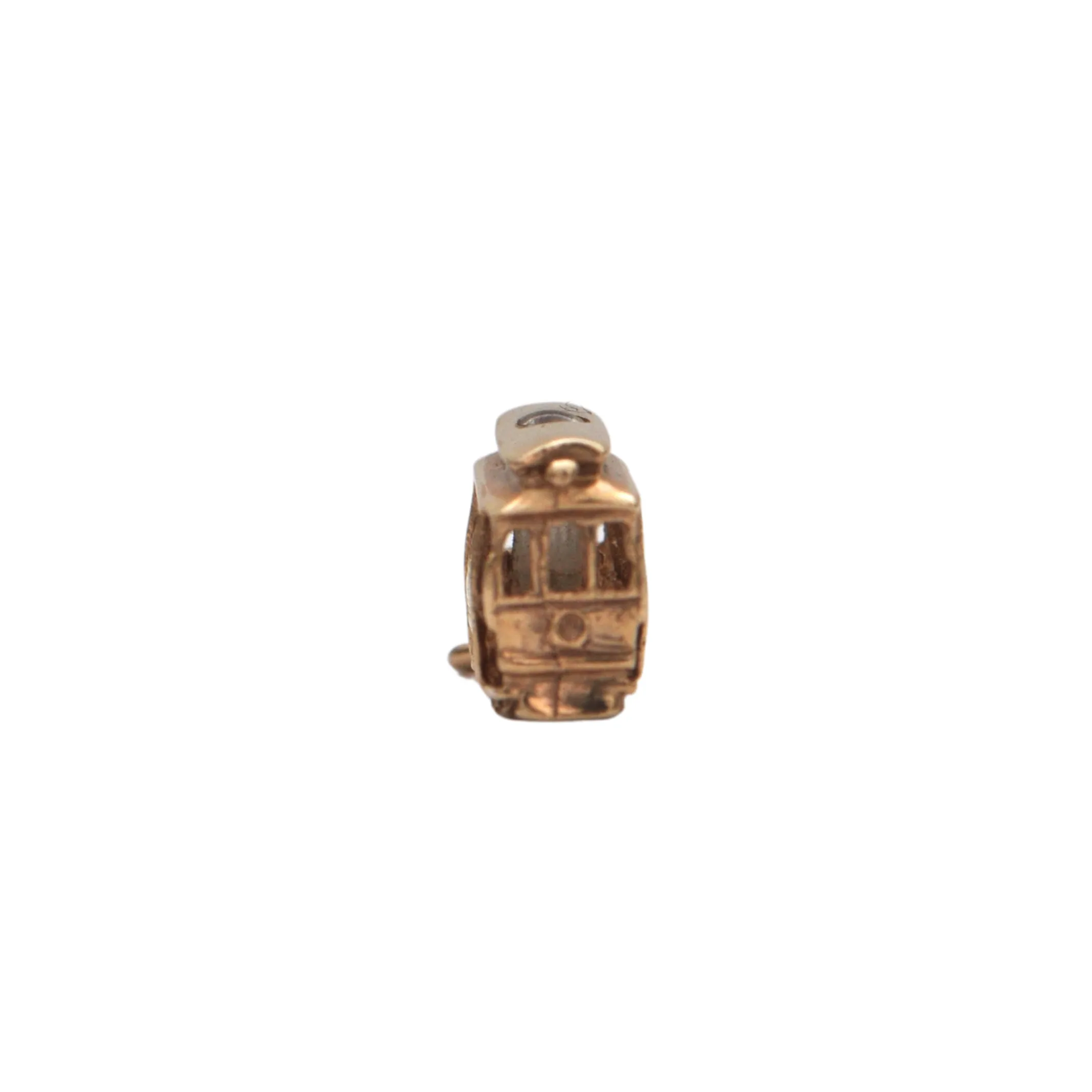 Vintage 14K Yellow Gold Streetcar Charm