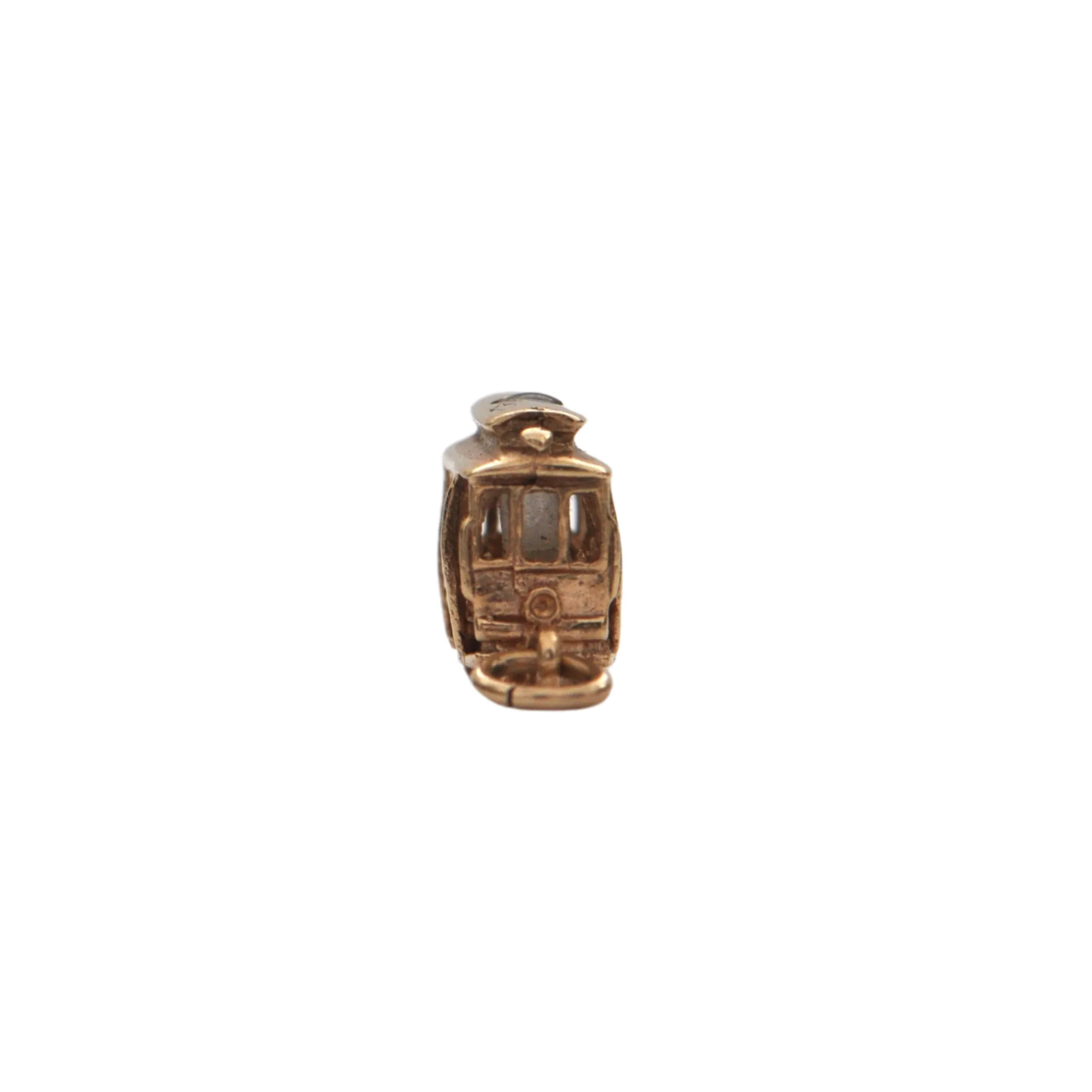 Vintage 14K Yellow Gold Streetcar Charm