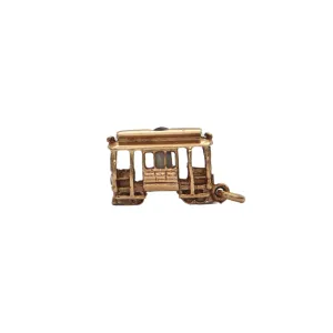 Vintage 14K Yellow Gold Streetcar Charm