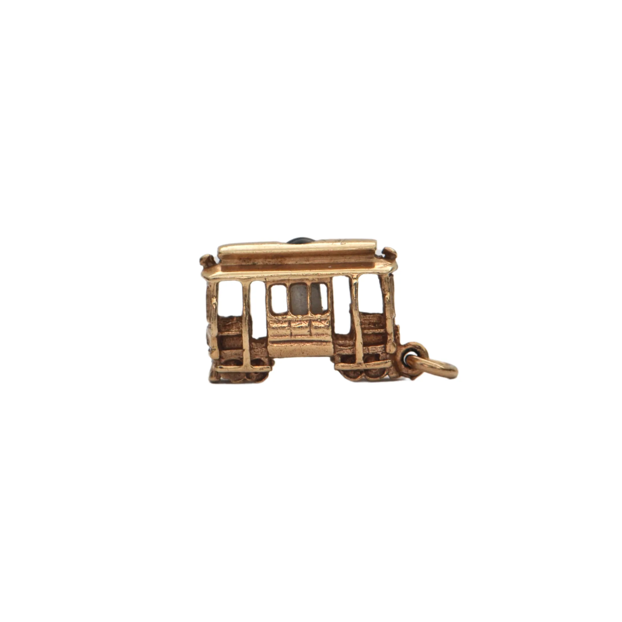 Vintage 14K Yellow Gold Streetcar Charm