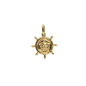Vintage 18K Gold Anchor Wheel Charm