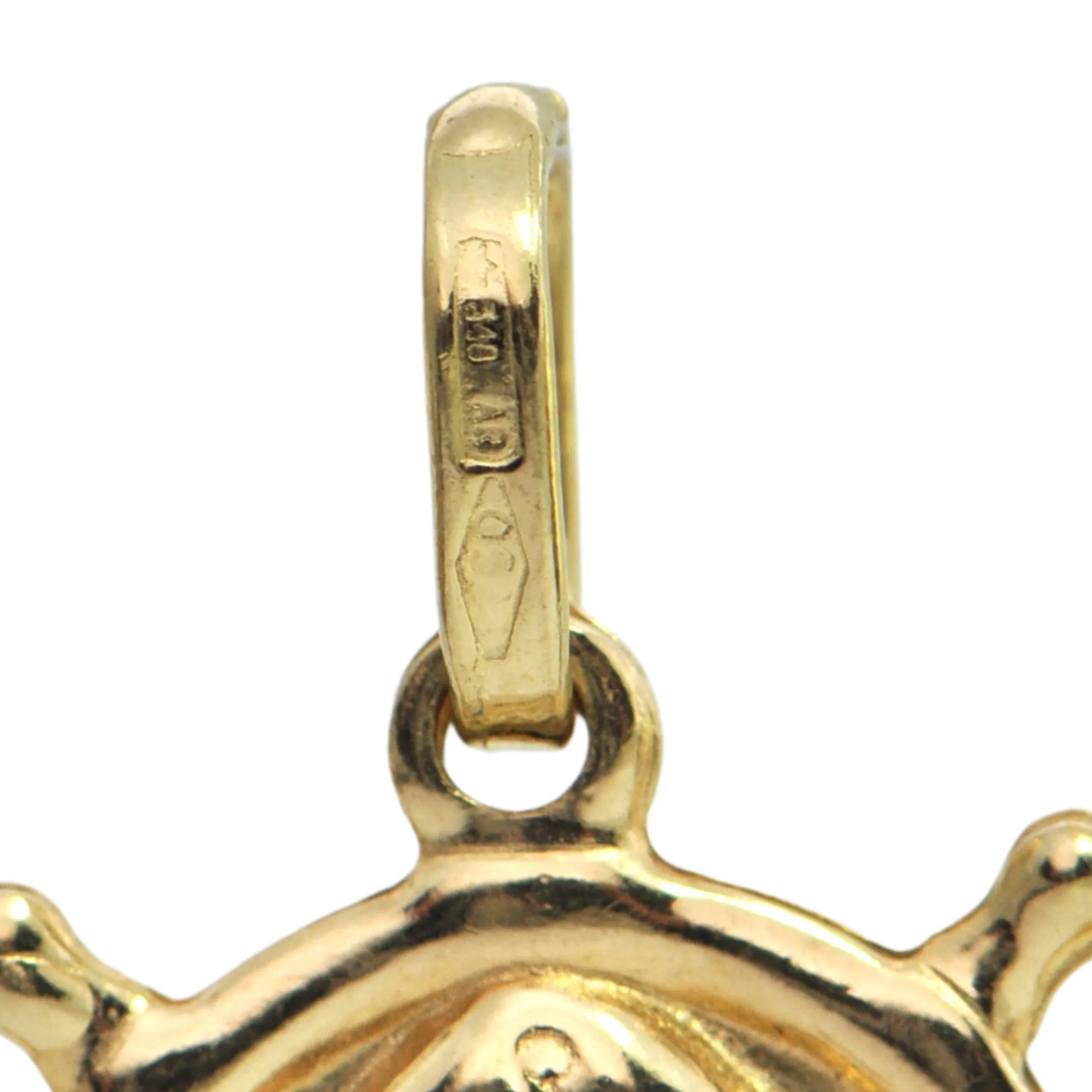 Vintage 18K Gold Anchor Wheel Charm