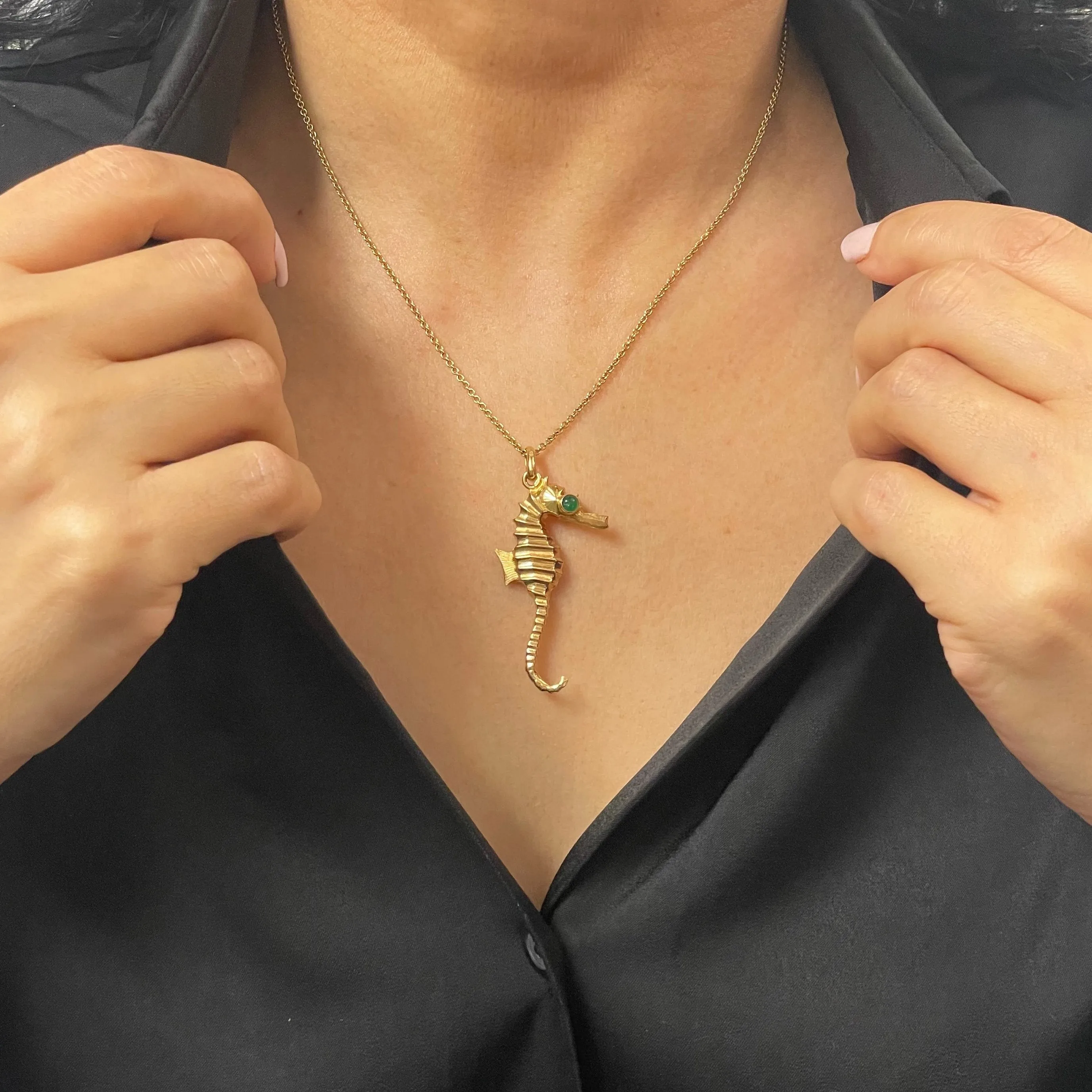 Vintage 18K Gold Seahorse Charm Circa 1864