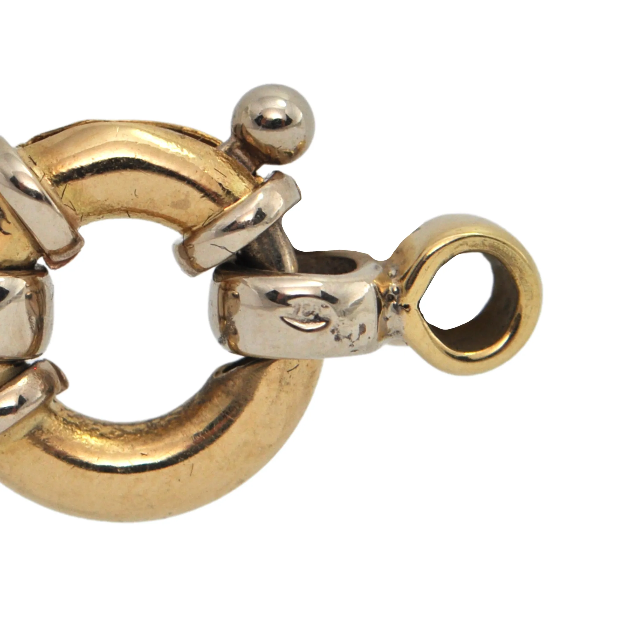 Vintage 18k two-toned 18K Gold Spring Ring Clasp