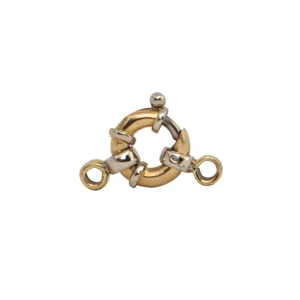Vintage 18k two-toned 18K Gold Spring Ring Clasp