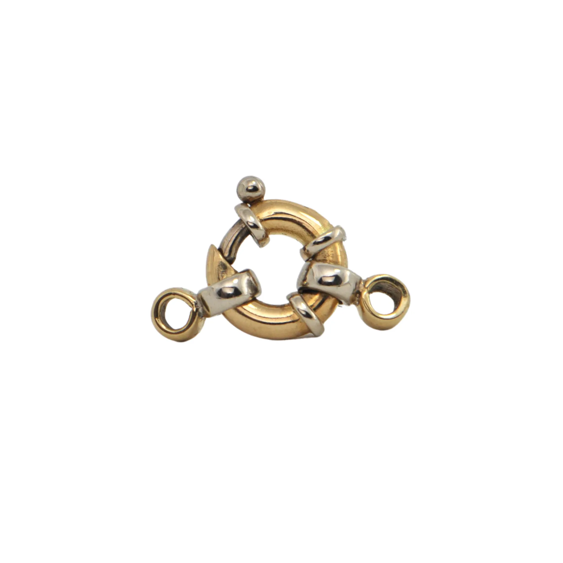 Vintage 18k two-toned 18K Gold Spring Ring Clasp