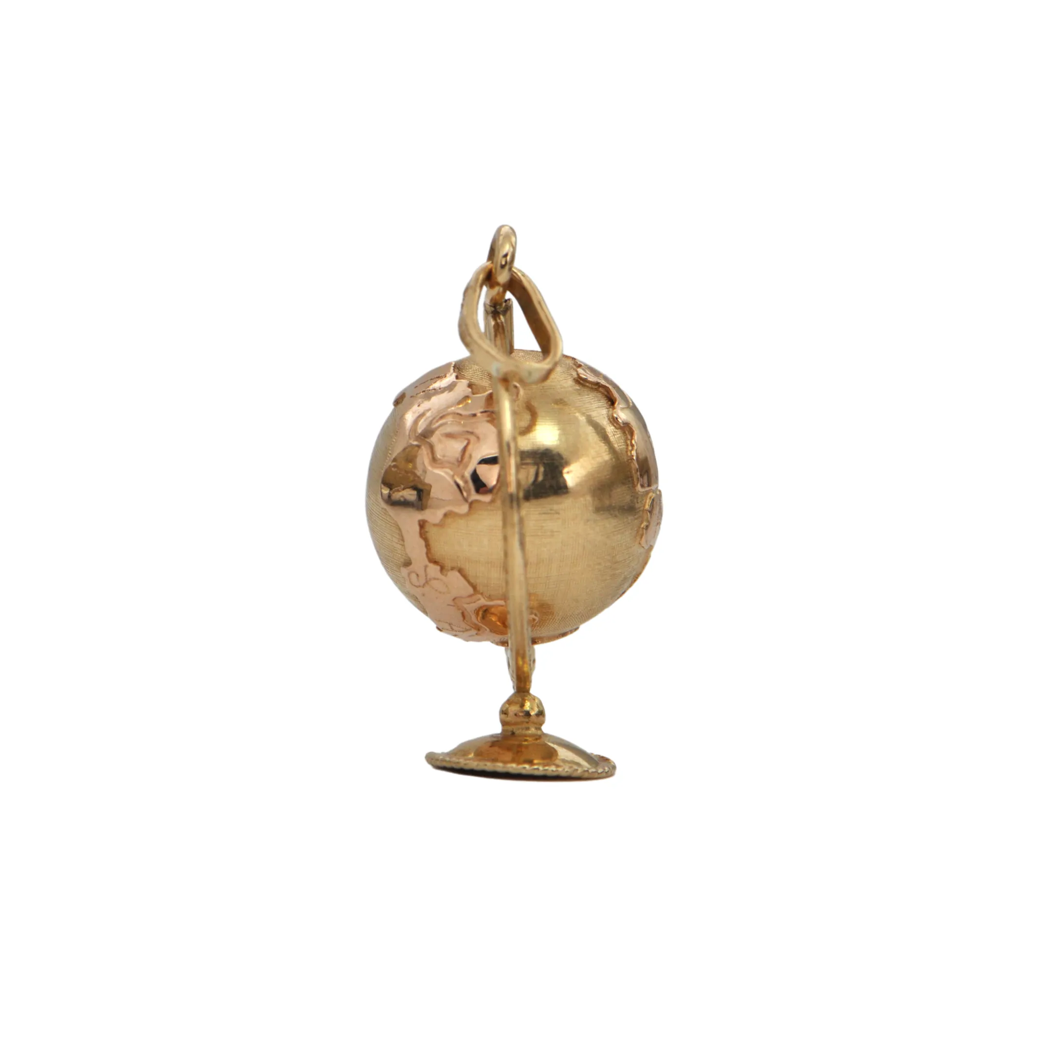 Vintage 18k Two-Toned Gold Mechanical Terrestrial Globe Charm