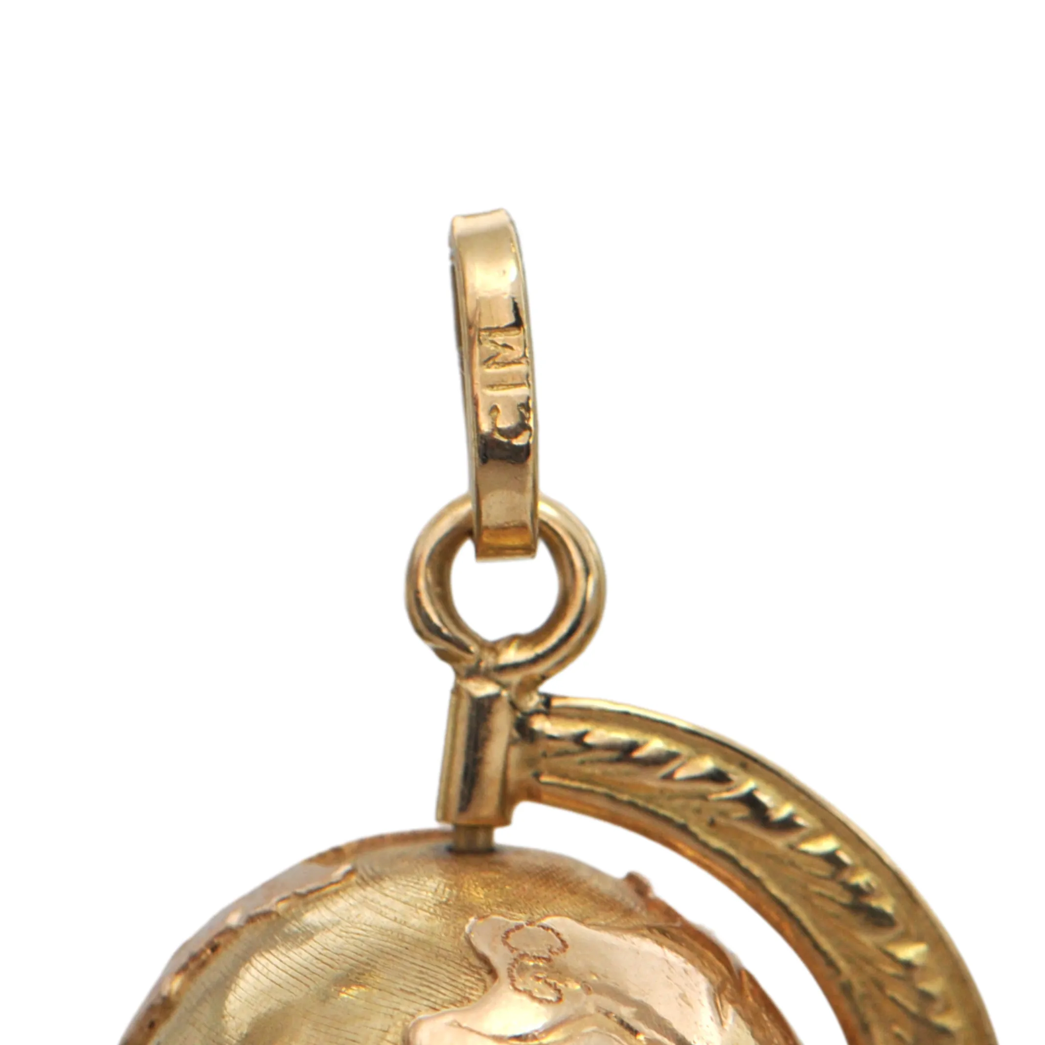 Vintage 18k Two-Toned Gold Mechanical Terrestrial Globe Charm