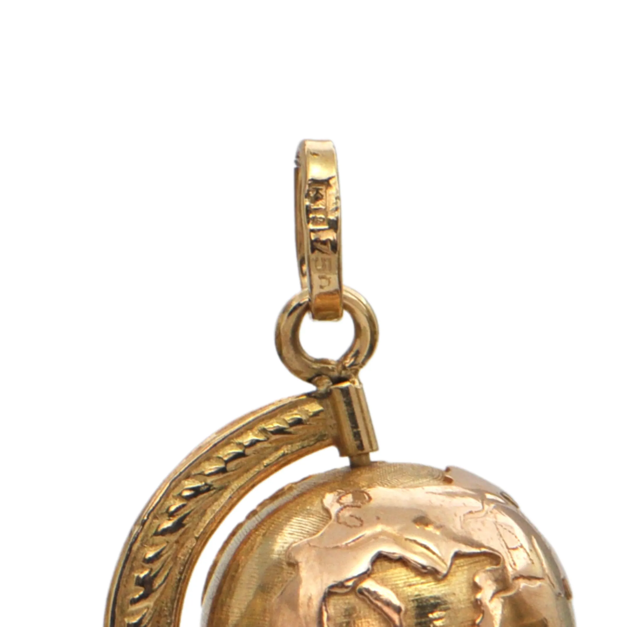 Vintage 18k Two-Toned Gold Mechanical Terrestrial Globe Charm