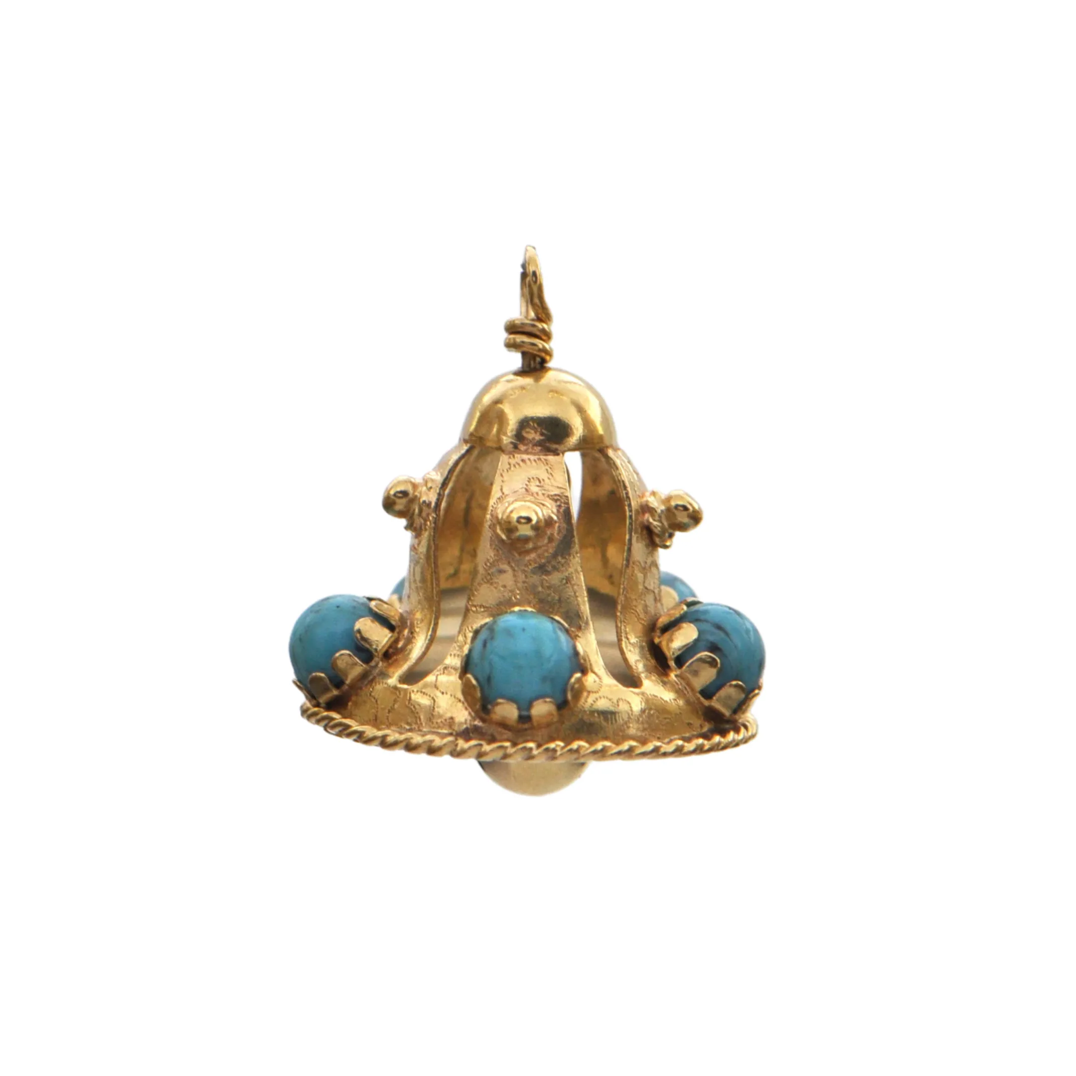 Vintage 18K Yellow Gold Bell Charm