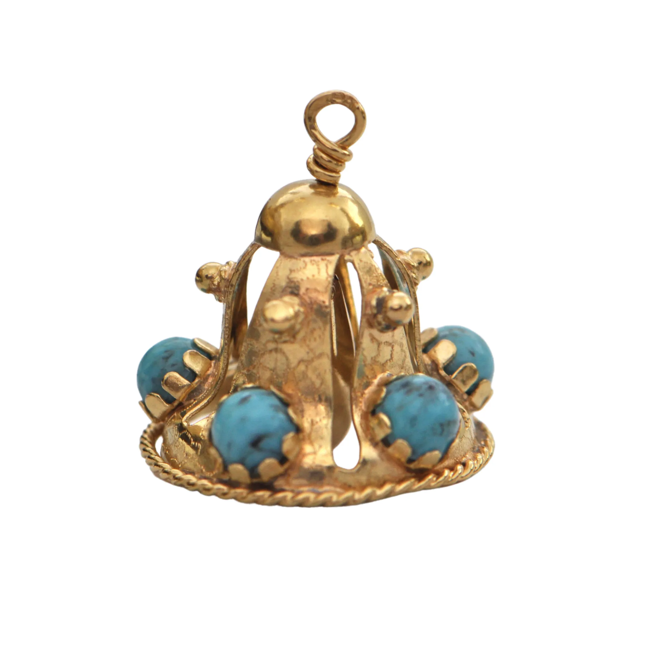 Vintage 18K Yellow Gold Bell Charm