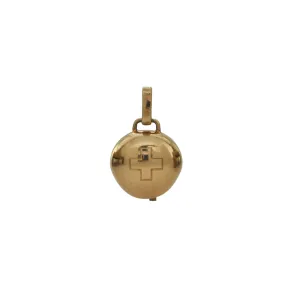 Vintage 18K Yellow Gold Swiss Cow Bell Charm