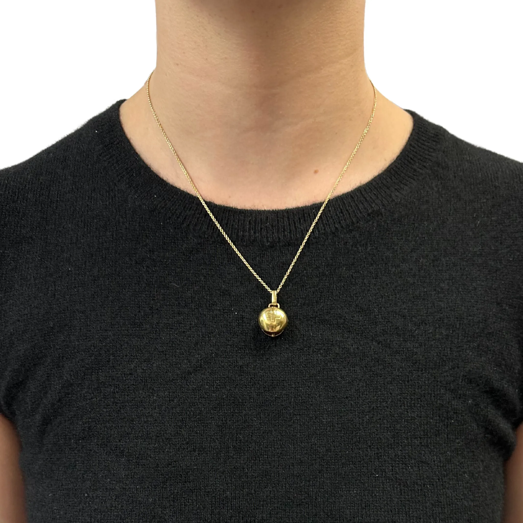 Vintage 18K Yellow Gold Swiss Cow Bell Charm
