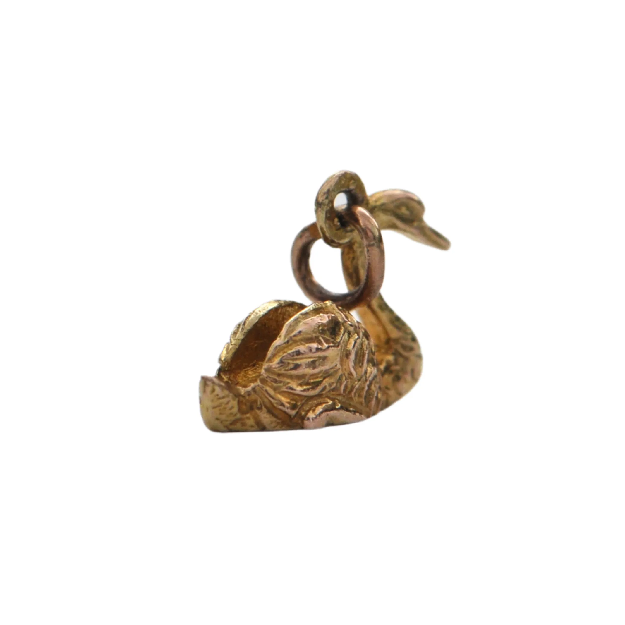 Vintage 9K Yellow Gold Swan Charm