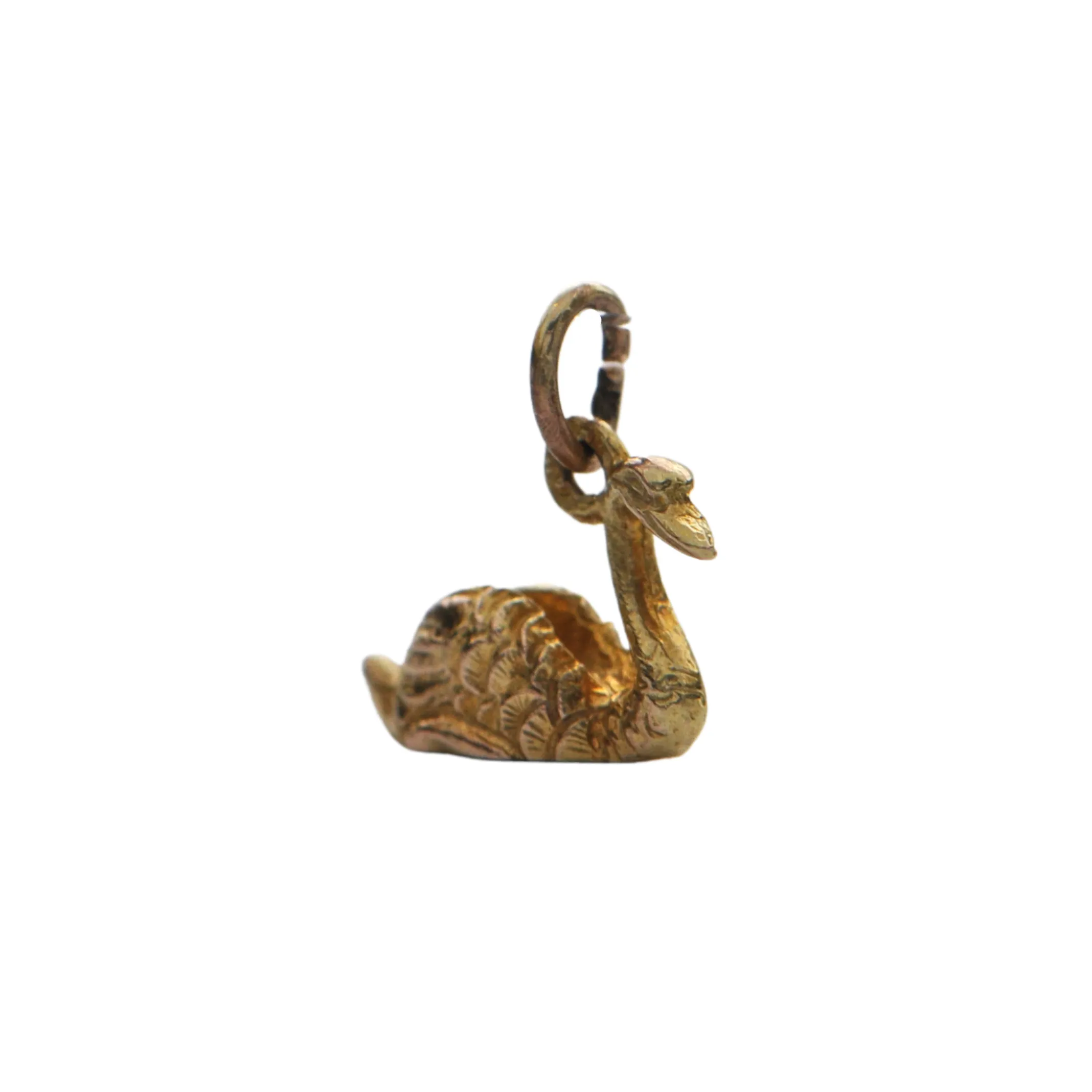 Vintage 9K Yellow Gold Swan Charm