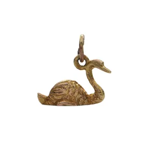 Vintage 9K Yellow Gold Swan Charm