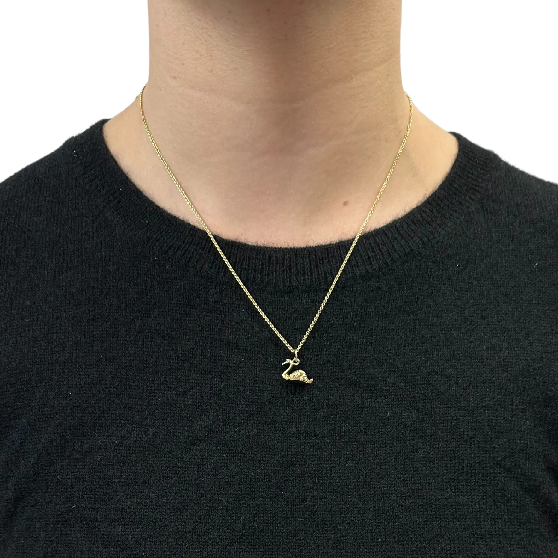 Vintage 9K Yellow Gold Swan Charm