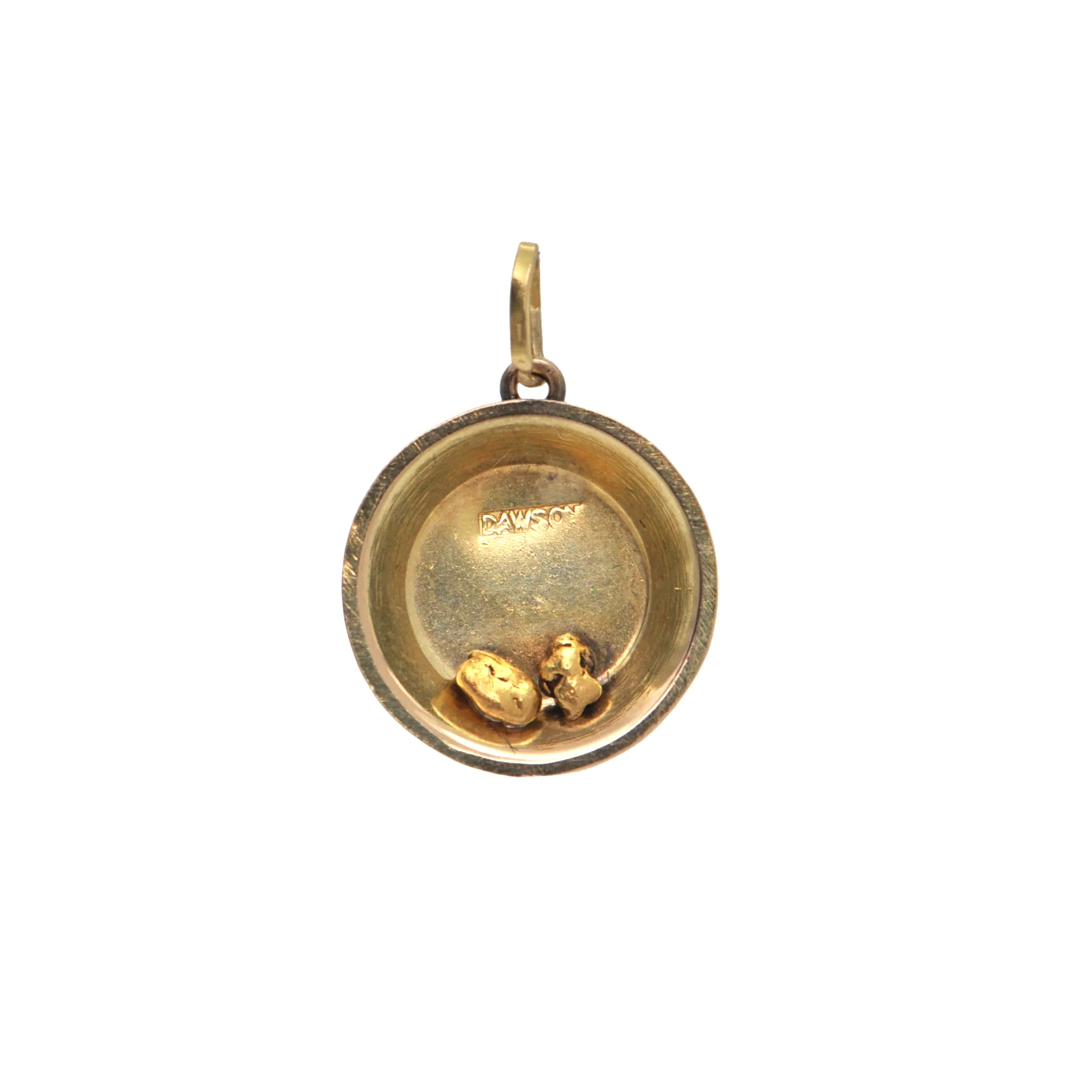 Vintage Dawson City 14k Gold Nugget Pan Charm