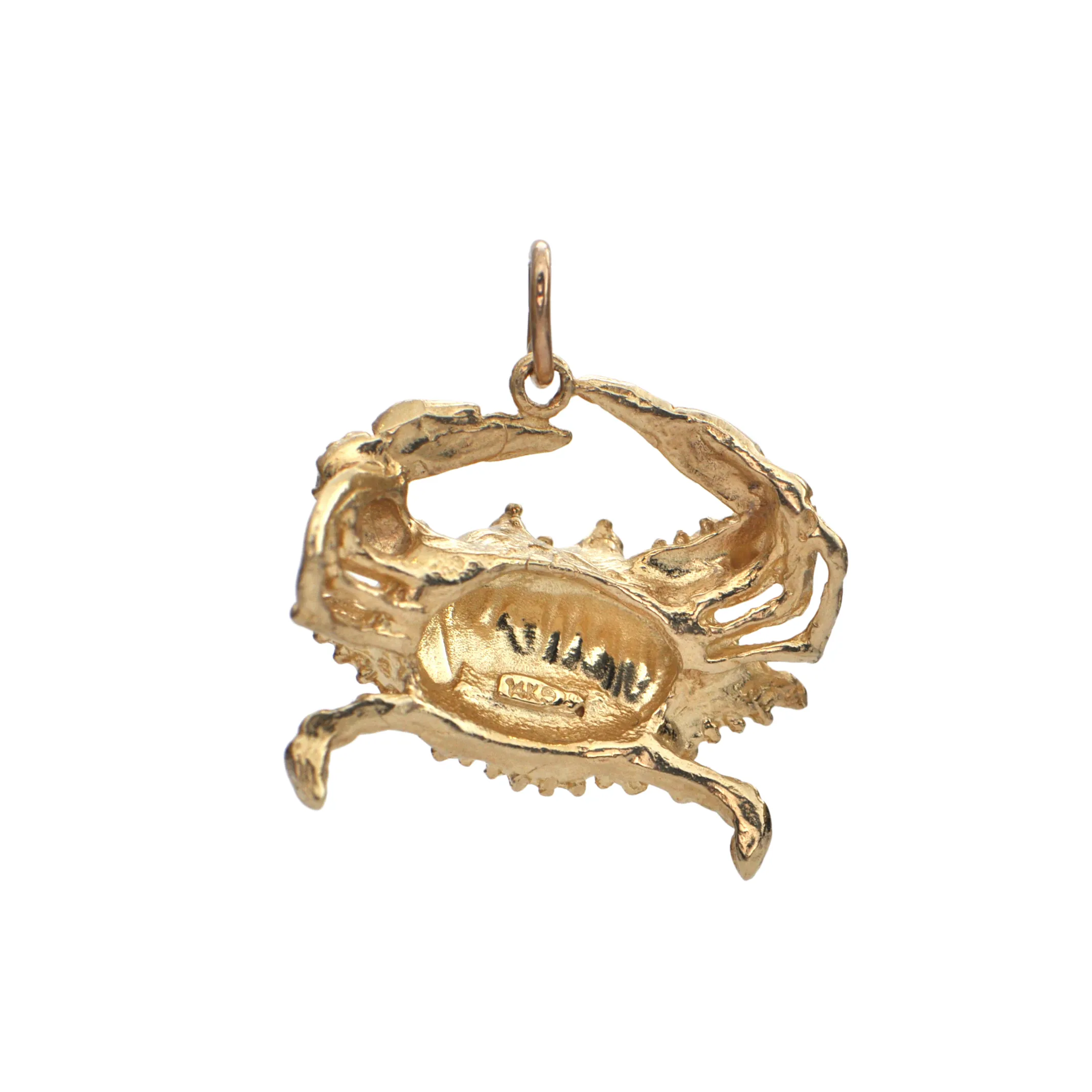 Vintage Gold Blue Crab Charm/Pendant