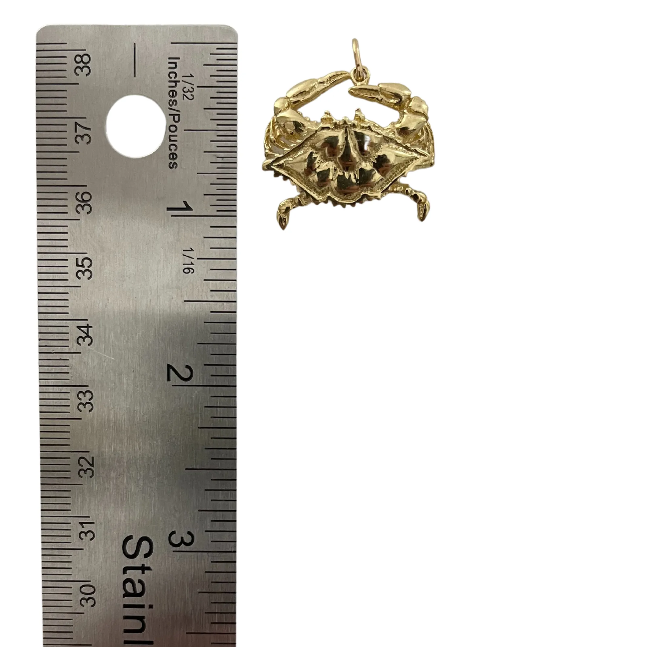 Vintage Gold Blue Crab Charm/Pendant