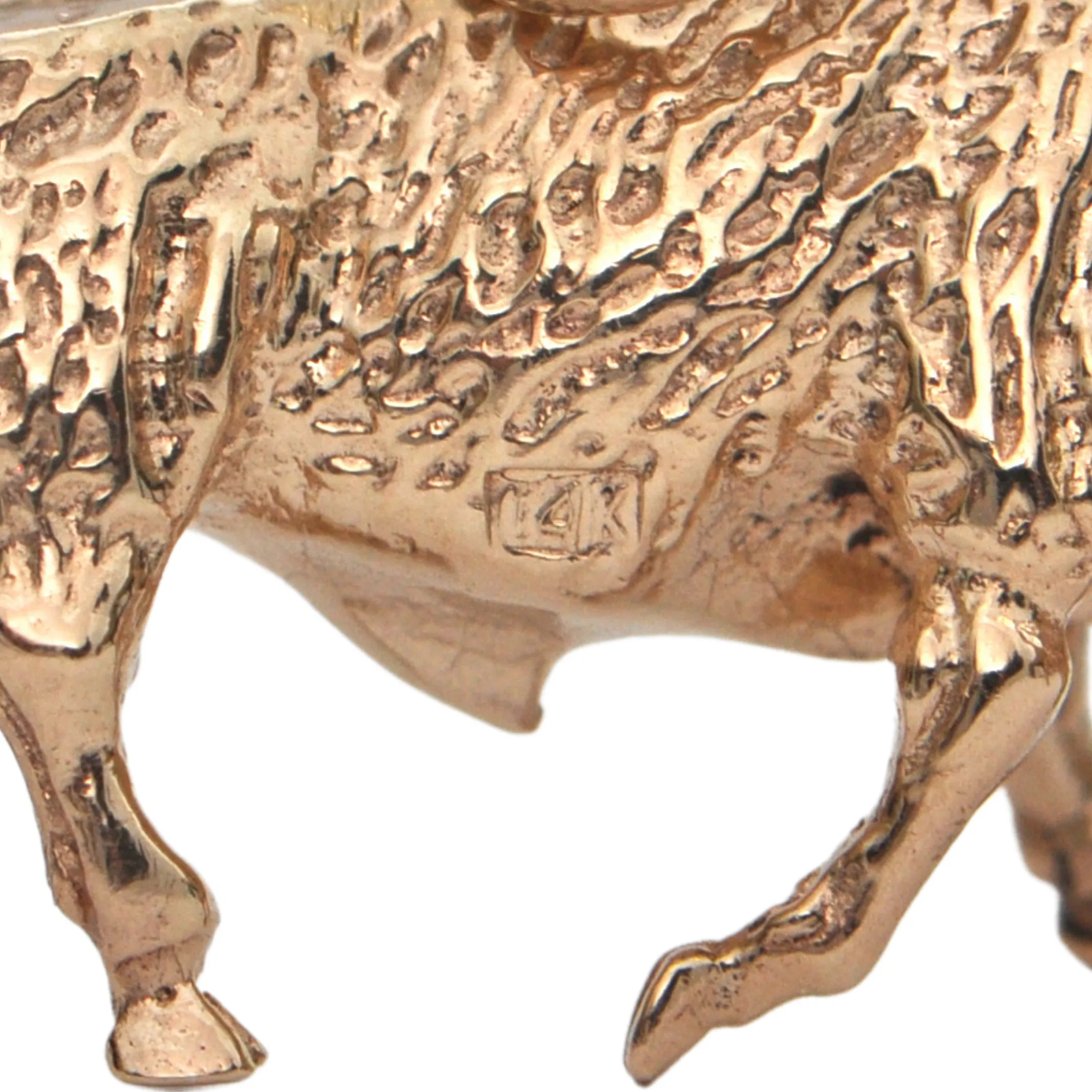 Vintage Gold Fighting Bull Charm